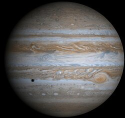 可視光で撮影された木星（2000年12月）カッシーニ撮影